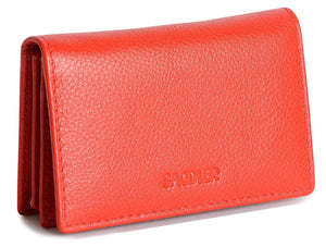 SADDLER JESSICA Leather Credit Card Holder with RFID Protection - 2 Sections and ID Window