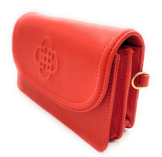 SADDLER "Heidi" Real Leather Designer 3 Section Clutch with Chain Strap Detail SADDLER ACCESSORIES